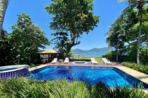 Magnífica casa pé na areia 4 suítes c/ ar e piscina